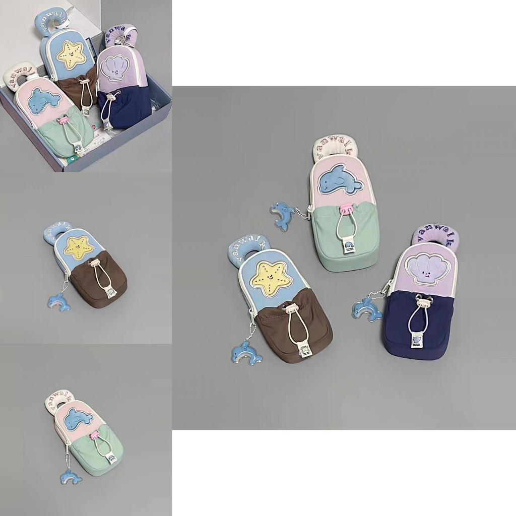 Shell Pattern Marine Drawstring Stationery Bag For Middle School Girls