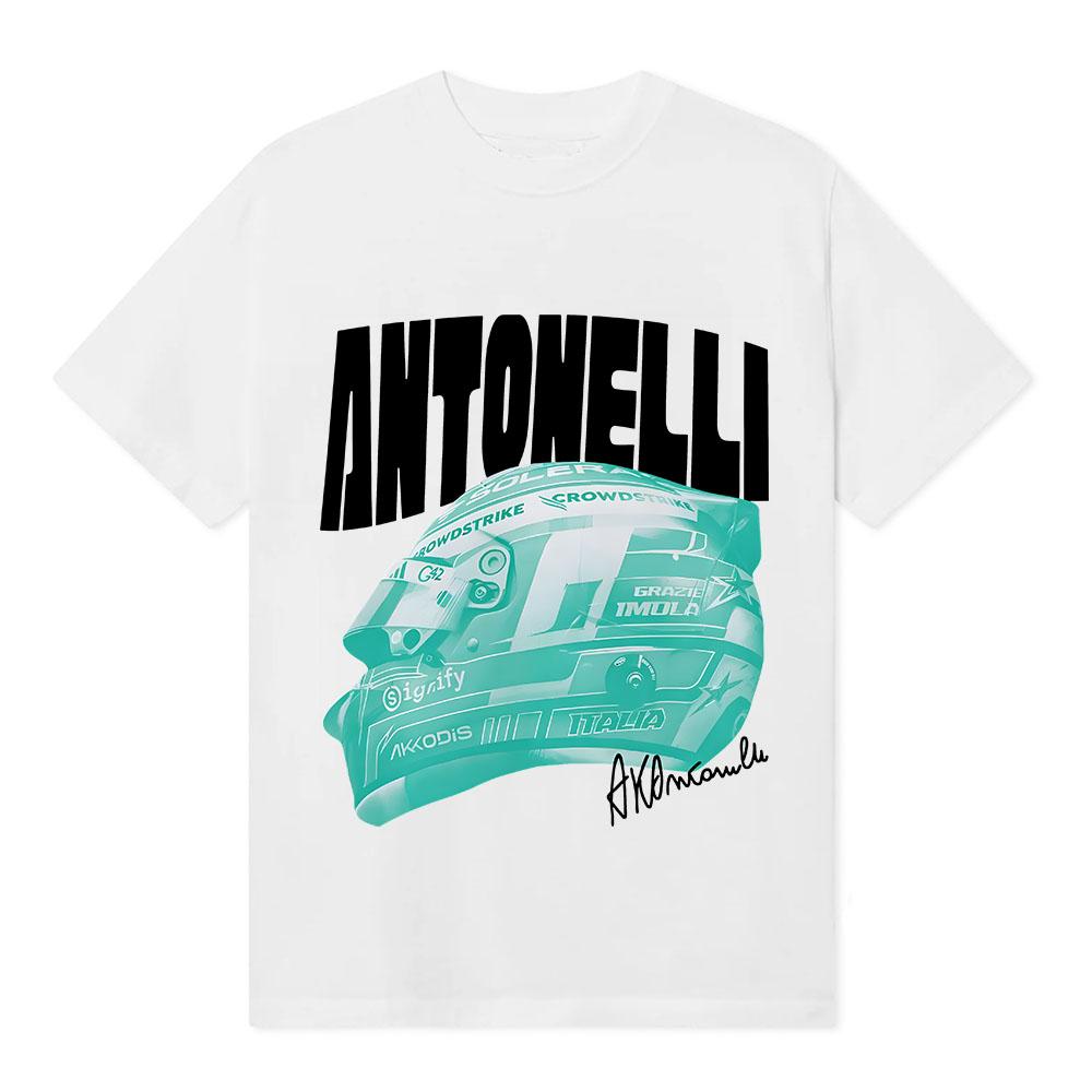 Kimi №12 Antonelli Racing Driver Футболка с круглым вырезом Летняя с коротким рукавом Мужские футболки Унисекс Уличный стиль Дизайн Графический принт Футболки Аниме Топы Футболка с принтом группы