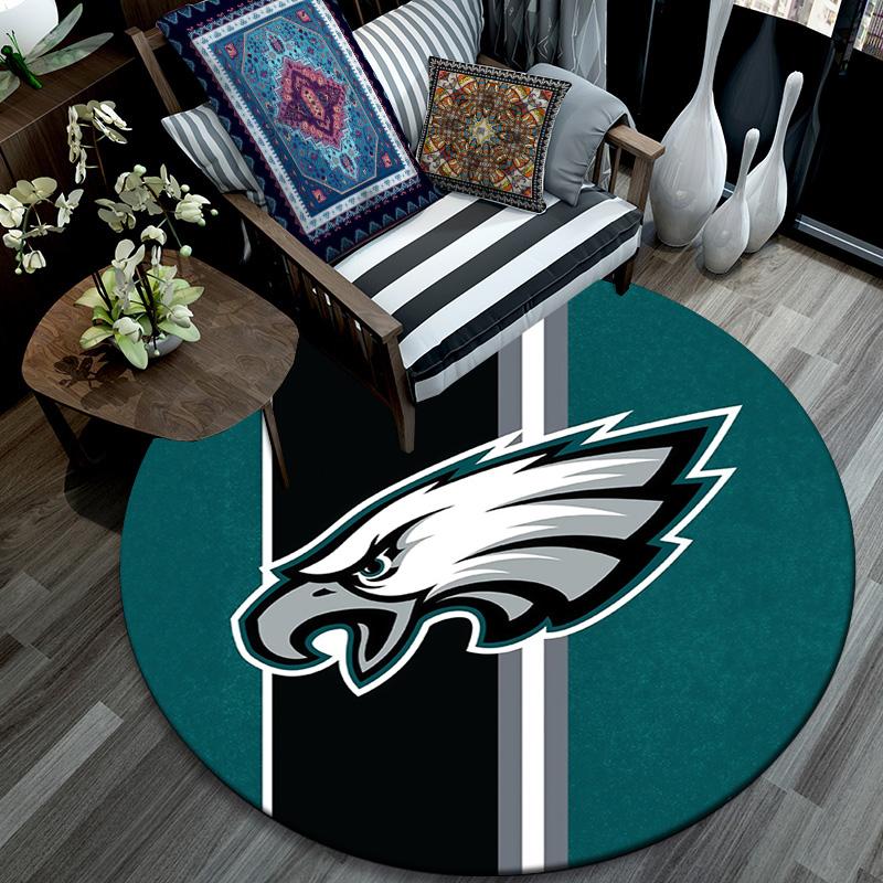 Philadelphia Eagles Round Area Rug,Carpet Rug for Living Room Bedroom Sofa Playroom Decor,Non-slip Floor Mat