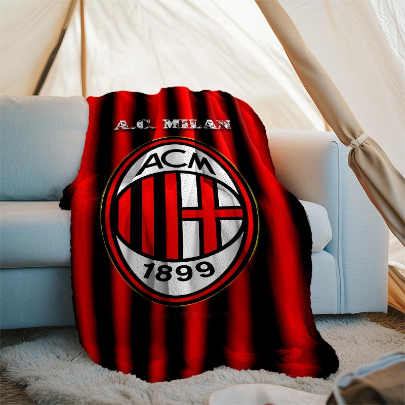 Associazione Calcio Milan printed throw blanket—soft,warm;versatile blanket for all seasons—perfect as &air-conditioning throw,nap blanket