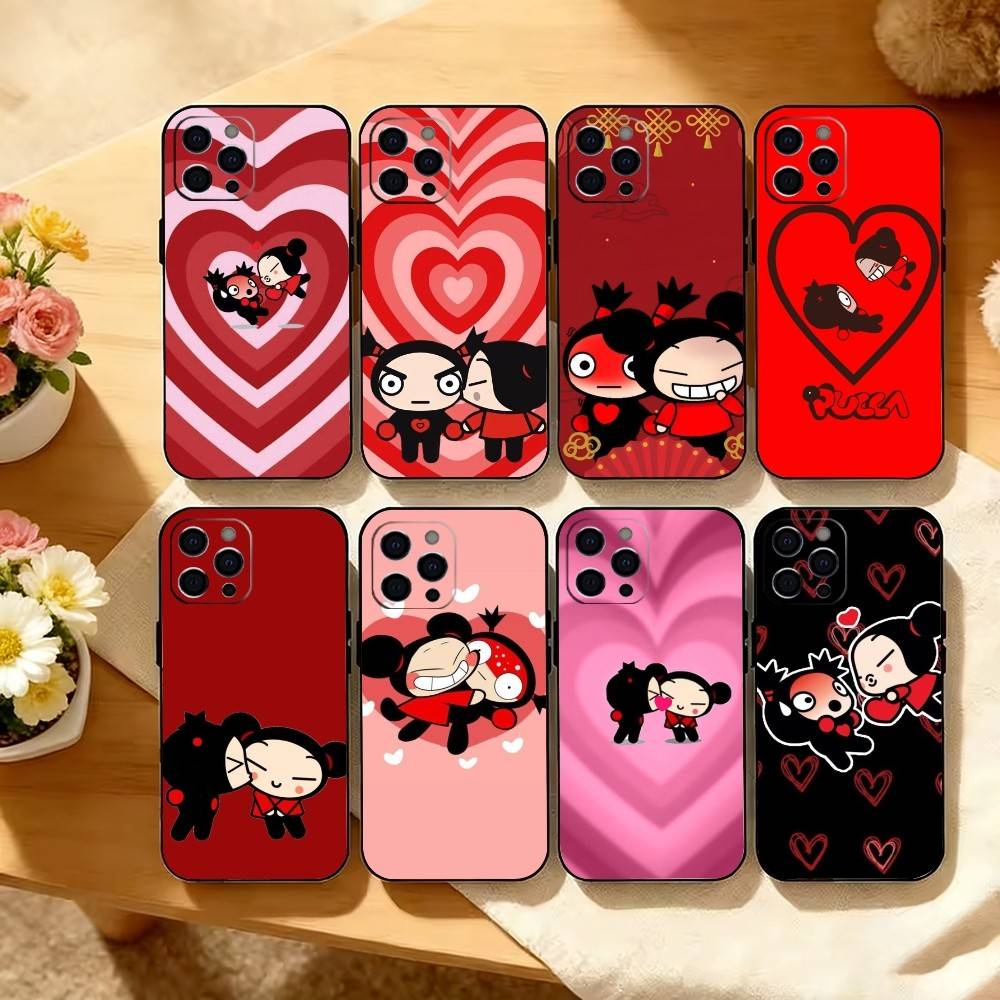 Chinese Doll P-Pucca Phone Case For iPhone 17, 16,15,14,13,12,11 Plus,Pro Max, Others Soft Black Cover