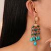 Turquoise Bohemian Turquoise Earrings Bohemia Style Earrings Pendant  Beach