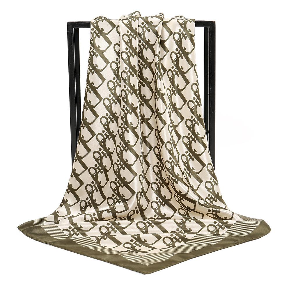 Spring and Autumn Women's Cashew Print Square Scarf Fashion Commuting Versatile Headscarf Stained Rose Square Scarf