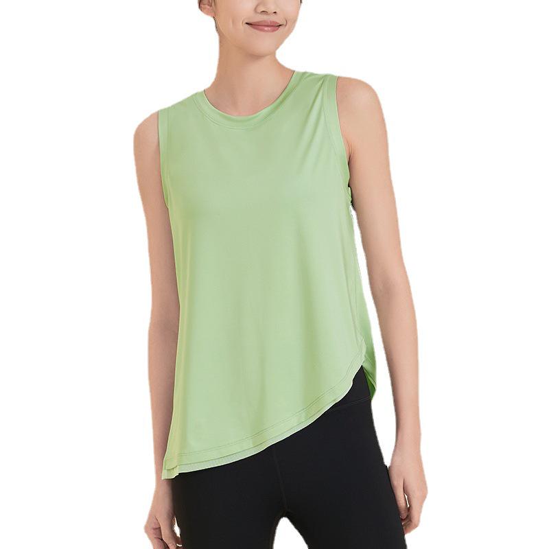 "Женский легкий быстросохнущий жилет для йоги 2025 года": Дышащий, высокоэластичный, однотонный спортивный топ для фитнеса