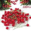 Маленькие ягоды, свадебные принадлежности для вечеринки, рождественские 100 шт., маленькие ягоды, вишневые украшения, мини-тычинки, цветы, сделай сам, ювелирные изделия, аксессуары