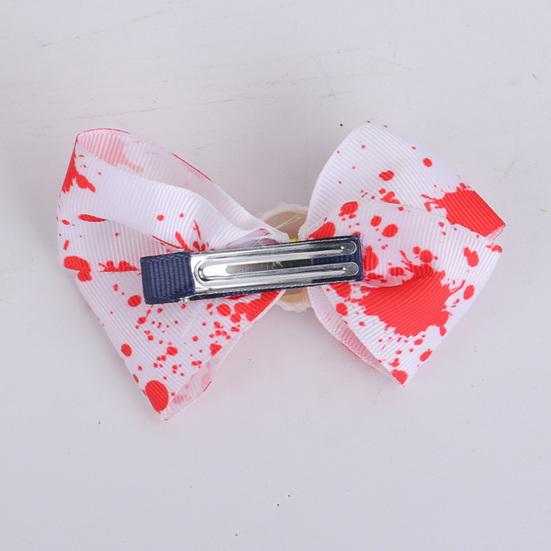 Halloween Blood Bow Clips for Women Girls Horror Eyeball Bowknot Hairpin for Halloween Theme Party Hair Accessories