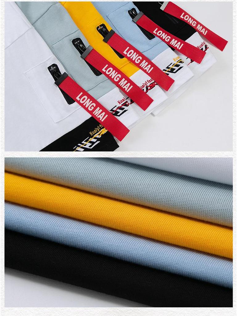 Мужская модная свободная хлопковая футболка в корейском стиле, летняя коллекция 2020 г.