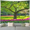 Natural Flower Plant Waterfall Scenery Modern Garden Wall Hanging Home Living Room Decoration Spring Park Landscape Tapestry