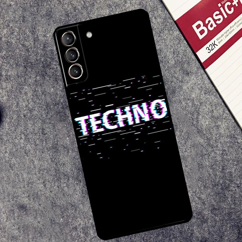 Love Techno Music Quotes Case For Samsung Galaxy S24 S26 Ultra S10 S20 S21 S22 S23 Plus S25 FE S25 Ultra Cover Coque