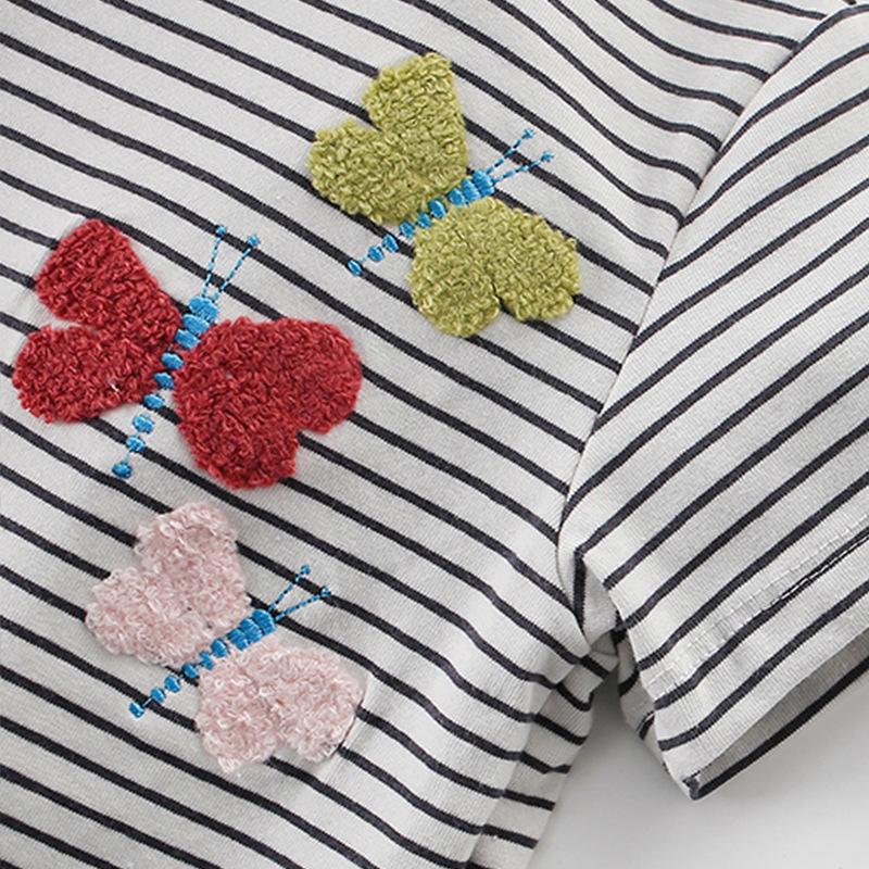 Children's Clothing Summer T-shirts Children's Cartoon Printed T-shirts Knitted Cotton Round Neck  Kid's Tops