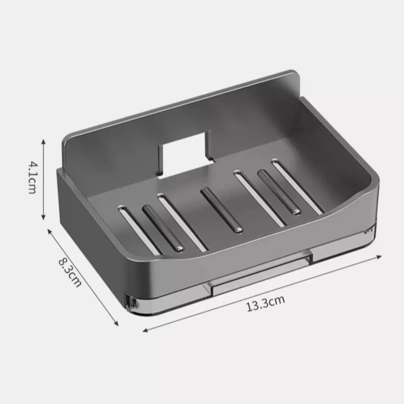 Настенная мыльница Мыльница с крючками Для ванной комнаты Сетка для слива мыла Без сверления Мыльницы Бытовая полка для хранения с дренажем
