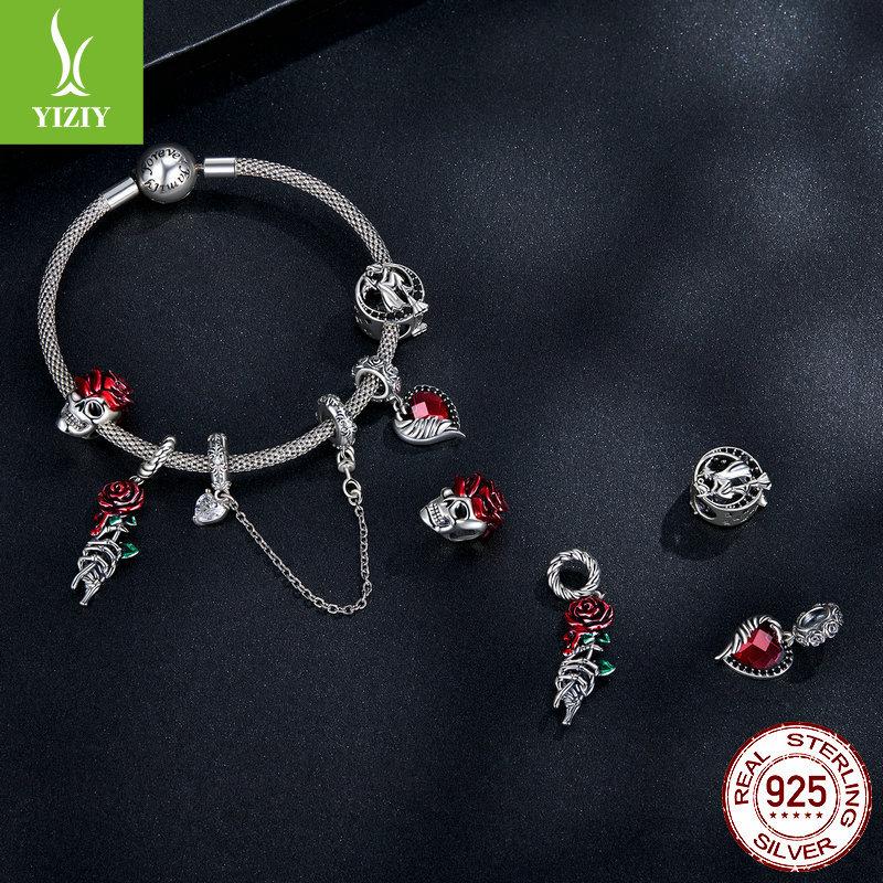 Halloween Bracelet Beaded 925 Silver, Diablo Festival Diy Bead Loose Bead Accessories