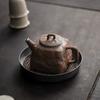 Old Rock Clay Hand Made Teapot Kung Fu Tea Set Retro Coarse Pottery Teapot Chinese Style Zen Tea Infuser Single Pot