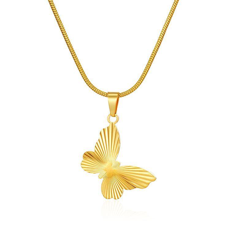 Fashion Titanium Steel Love Pendant Necklace Plated 18K Gold Stainless Steel Internet celebrity Popular Necklace Women's Jewelry