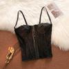 Hollow Lace Corset Slim Fit Suspender Vest Elastic Crop Tops  Travel