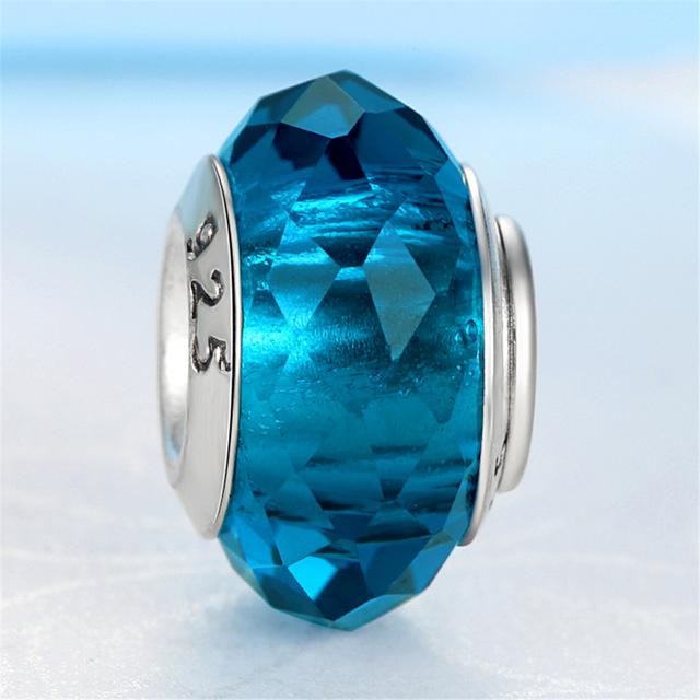 925 пробы стерлингового серебра Lampwork стеклянная бусина Murano Пластик Aolly Charm Fit Браслет Женщины Девушка DIY Ювелирные изделия