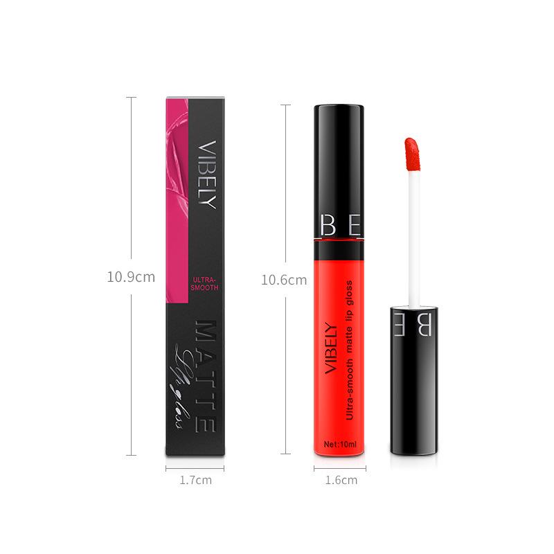 VIBELY Makeup Matte Anti-Stick Lip Glaze Несмываемая долговечная жидкая губная помада