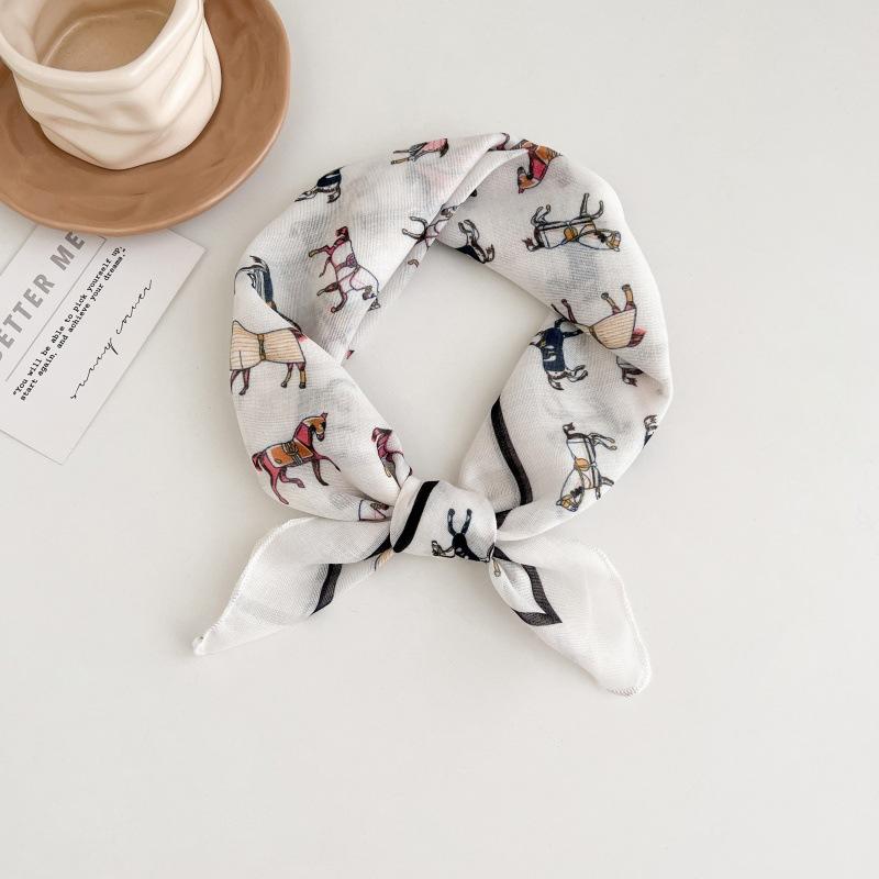 Polka dot silk scarf women's spring and summer new Korean ins versatile neck protection scarf fashion headscarf square scarf silk scarf
