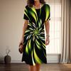 Women's Fashion Graceful Abstract Print Summer Spring Short Sleeve O-Neck Casual Dresses