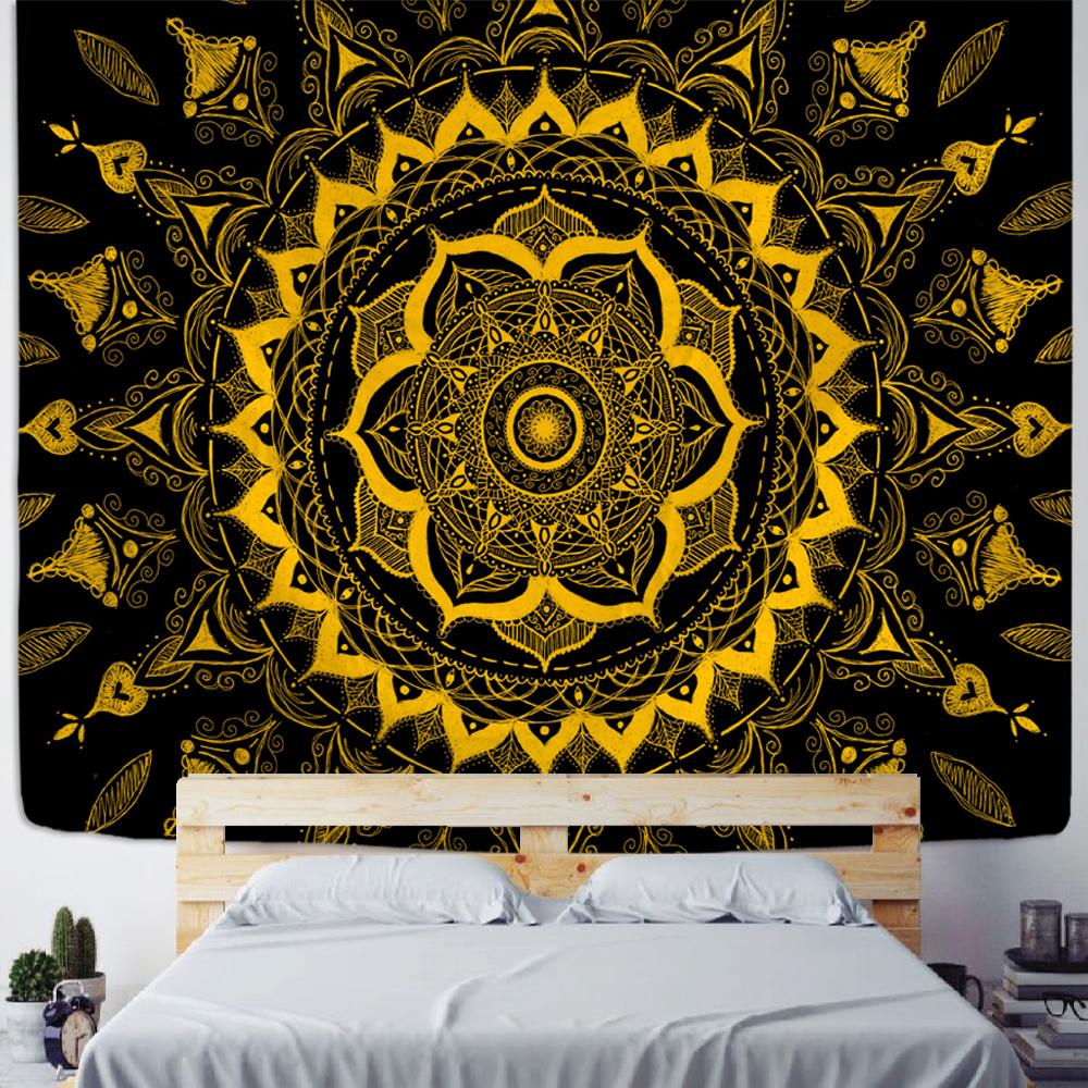 Большой настенный гобелен, большая мандала, полиэстер, гобелены в стиле хиппи, богемный гобелен, коврик для йоги, ковер, украшение для общежития колледжа