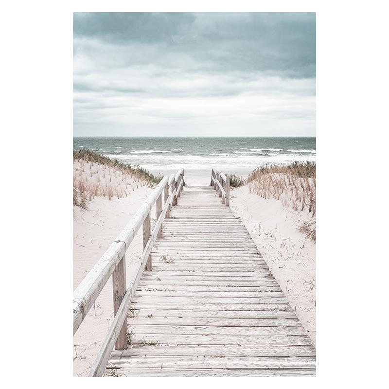 Bridge Leaves Turtle Seagull Wall Art Print Painting Beach Sea Ocean Canvas Poster Vibrant Summer Picture Nordic Home Decoration