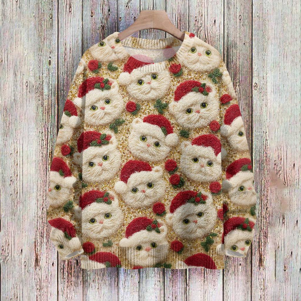 Christmas Sweatshirts For Women Knit Sweater Cute Shirt Fall Crewneck Pullover Tops