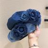 Художественный джинсовый берет Цветок Камелия Берет Элегантность Джинсовый берет-шляпа Камелия Путешествие