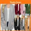 Stylish Long Women Cardigan Sleeve Casual Knitted Sweater With Pockets