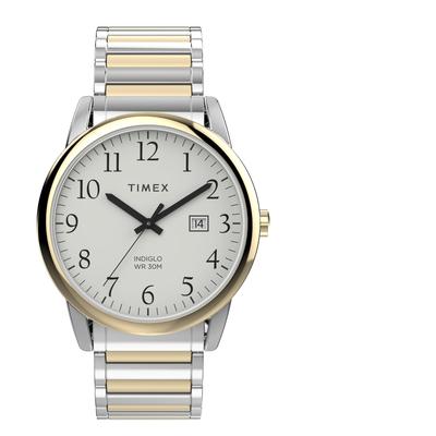 Мужские часы TIMEX EasyReader, Кварцевый механизм, Водонепроницаемость 3 АТМ, Минеральное стекло, Белый циферблат, TW2W52100 [Оригинал]