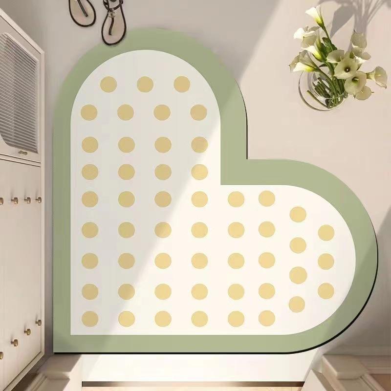 Красный коврик для ног в форме сердца, моющийся коврик для двери в ванную, впитывающий и нескользящий коврик для ног