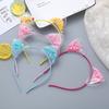1 шт. Милые блестящие ободки для волос с кошачьими ушками для девочек, корона, разноцветные, для вечеринки для девочек, головной убор, детская модная прическа, аксессуары для волос FDr09