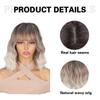 MISS WIG Synthetic Wavy Wig With Bangs Soft Short Bob Wigs For Women Shoulder Length Women's Curly Wigs Cosplay Daily