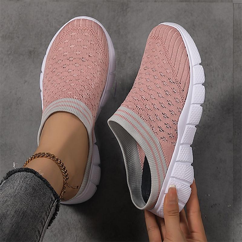 Мода 2024 года, новые летние женские туфли с сетчатой поверхностью, повседневные спортивные женские туфли, легкие дышащие полутапочки, обувь для ходьбы большого размера