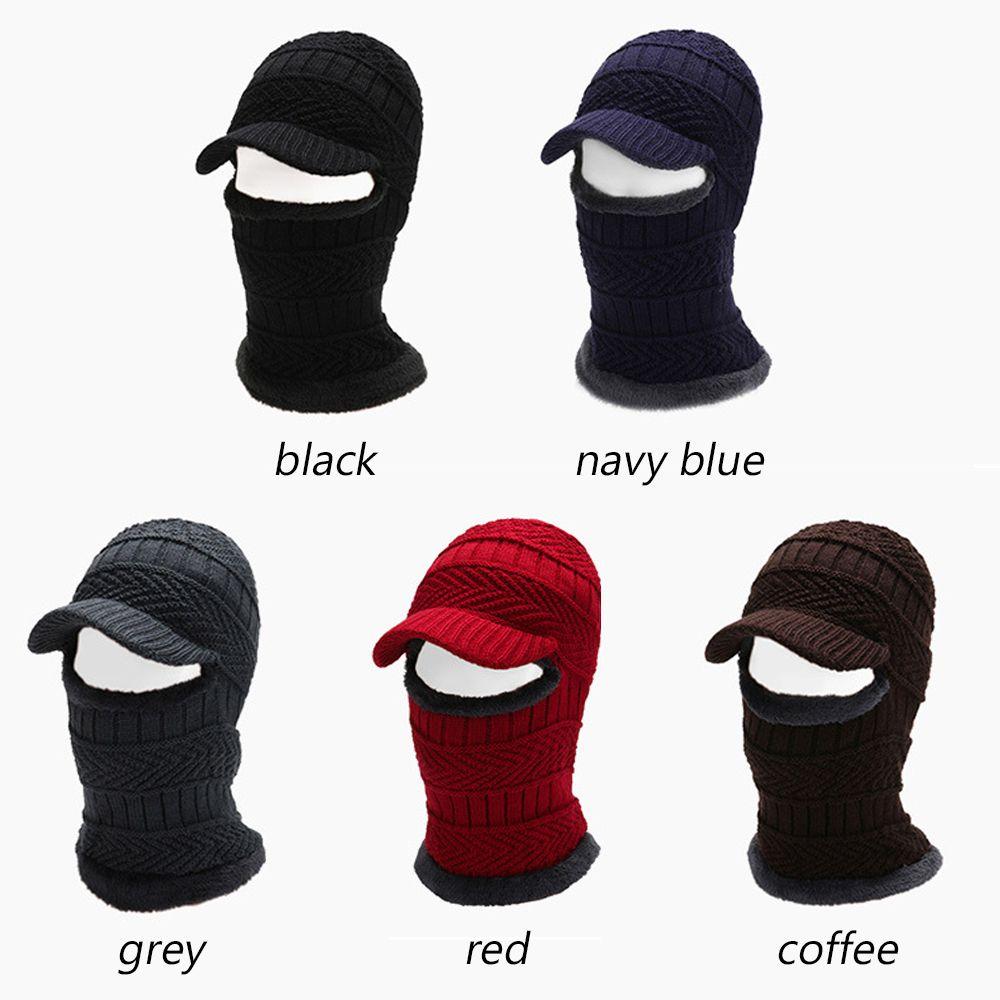 Women Men Warm Lined Full Face Hat Winter Knit Hat Balaclava Hood Cold Protection Cap