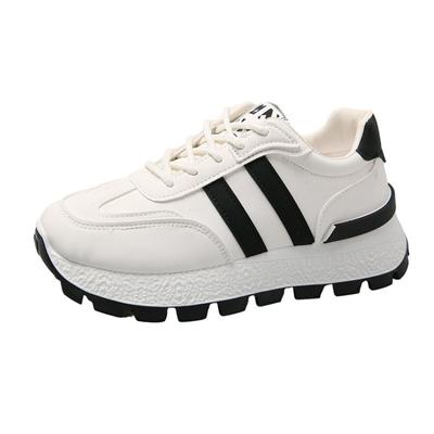 Новые полосатые большие женские туфли на толстой подошве, маленькие белые туфли на шнуровке спереди, низкие повседневные спортивные кроссовки с низким берцем