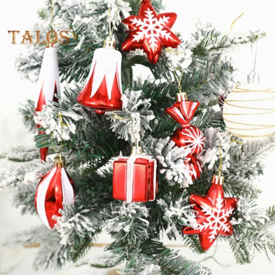 4/6/8/12 Pcs Christmas Ball Ornaments Star Cane Lollipop Cupcake Hanging Decoration for Xmas Tree Home Indoor Decor