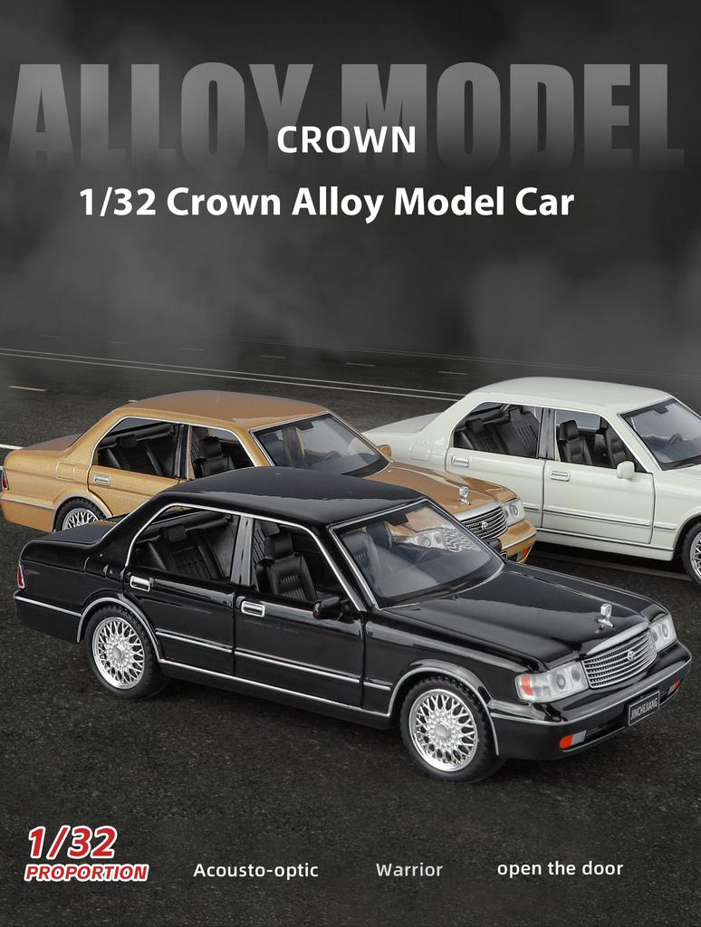 1/32 Металлическая литая модель автомобиля Toyota Toyota Crown Симуляция Звук и свет Подставка с ремнем Детские игрушки Подарок на день рождения