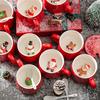 Christmas Gift Ceramic Water Cup Santa Claus Snowman Red Festive Mug with Lid Spoon Christmas Tree Reindeer Cup