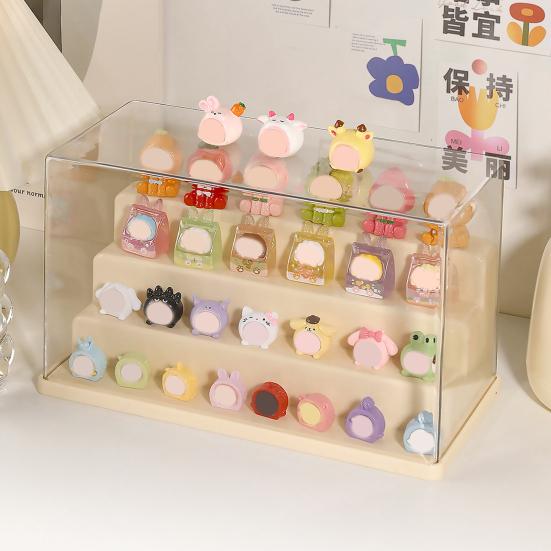 Dustproof Display Box Storage Cabinet Compact Design Versatile Use Figurines Showcase Transparent Organizer