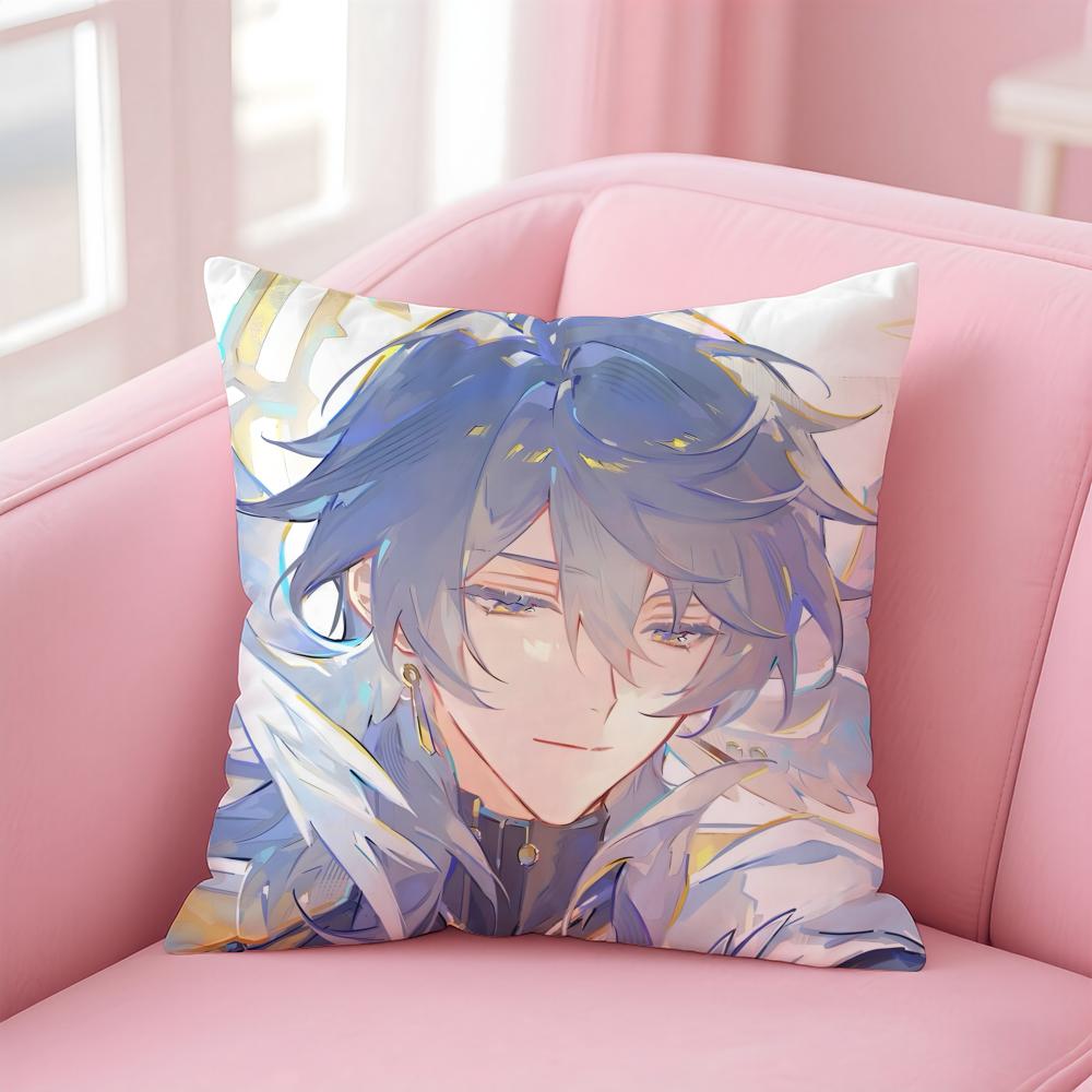 Game Honkai Star RailCool Cushion Cover Pillowcase Short Plush Invisible zipper Room Sofa Cushion Cover