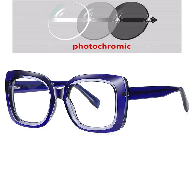 Розовая оправа Квадратные Готовые очки для близоруких женщин Пружинные петли Квадратные очки по рецепту Сила от 0 -0.5 -0.75 До -6.0