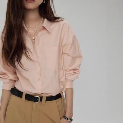 Joli Choose Женская рубашка с длинным рукавом и лацканами - Осенний свободный стиль, универсальная верхняя одежда