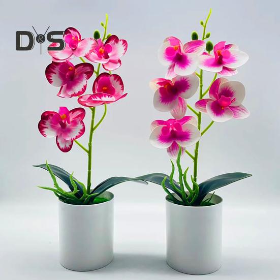 Elegant Artificial Bonsai Easy Care 5 Heads Beautiful Artificial Orchid Flowers Party Supplies