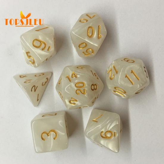 KTV Party Multicolor Polyhedral Numbers Dice - 7Pcs, Table Board Game Supply Gift