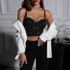 Women  Lace Underwear Babydoll Round Neck Lace Sexy Vest