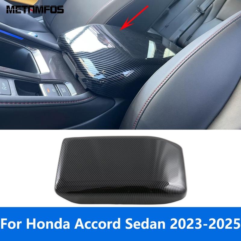 Center Console Armrest Storage Box Panel Cover Trim For Honda Accord Sedan 2024 2025 Carbon Fiber Accessories Car Styling