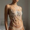 Sexy Chest Chain Multi-layered Pearl Beaded Ball Bustier Tops Women's Charm Body Chain Jewelry