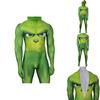 Праздничный зеленый монстр Гринч Рождественский костюм для косплея Zentai Боди Комбинезон