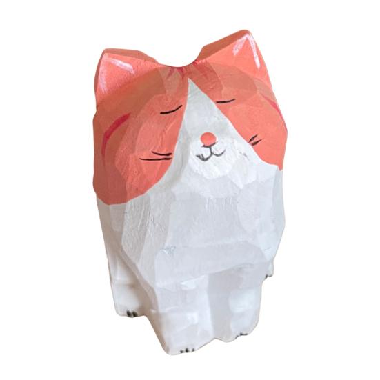 Деревянная резная фигурка собаки кошки, ручная резьба по дереву, небольшая статуэтка животного, скульптура для домашнего офиса, рабочего стола