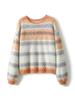 Женский джемпер с жаккардовым узором Fair Isle - Осень/Зима, Корейский стиль, Свободный крой, Свитшот с круглым вырезом
